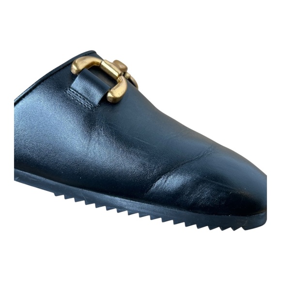 Steve Madden Masin Black Leather Faux Fur Mule Slippers 10 - Picture 5 of 10